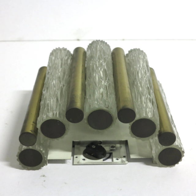 Mid-Century Modern Glass and Brass Wall Lamp from Kaiser Leuchte, 1960s For Sale - Image 3 of 9