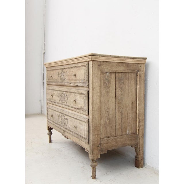 Wood Louis XVI Chest of Drawers in Bleached Oak, Early 19th Century For Sale - Image 7 of 18