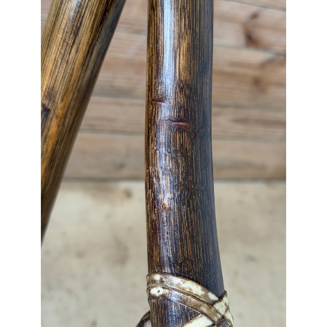 Vintage McGuire M-74 “Arrow Back” Rattan Dining Arm Chairs by Elinor McGuire, Set of Six For Sale In Naples, FL - Image 6 of 12
