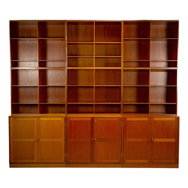 Large Set of Modular Teak Bookshelves by Christian Hvidt for Søborg Møbler, Denmark, 1960s, Set of 9 For Sale