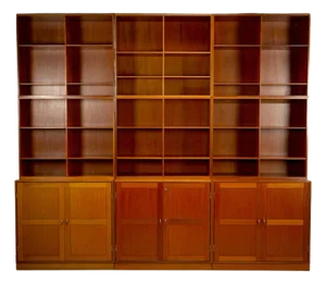 Large Set of Modular Teak Bookshelves by Christian Hvidt for Søborg Møbler, Denmark, 1960s, Set of 9