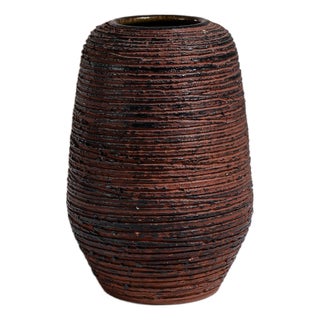 1960s German Dark Brown Ceramic Spara Keramik Vase For Sale