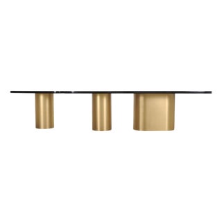 India Mahdavi Alber Sectional Walnut Brass Dining Table 11 Ft For Sale