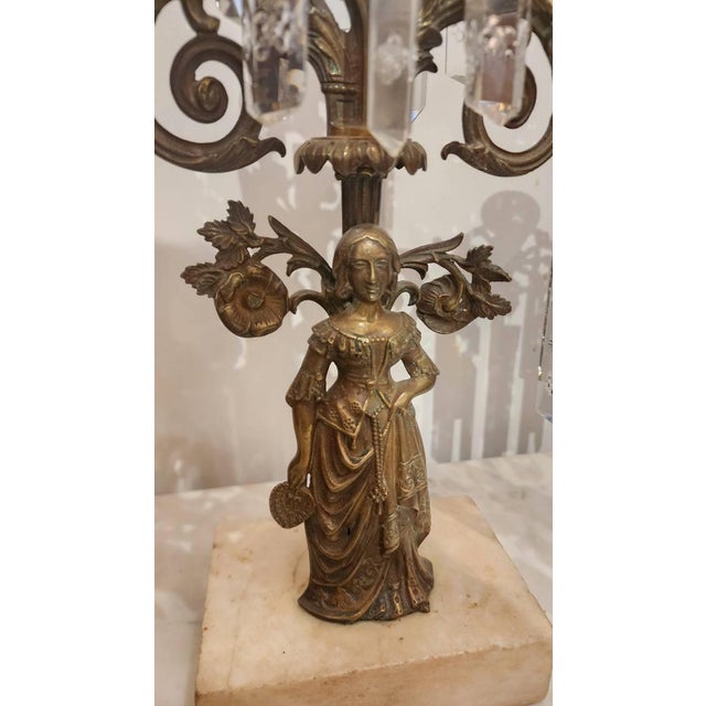 This listing features a gorgeous three candle and crystal candelabra with a marble base. Careful attention was made to...