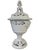 Italian Large Mid-Century Italian White Glazed Ceramic Covered Urn With Cherub Medallions For Sale - Image 3 of 11