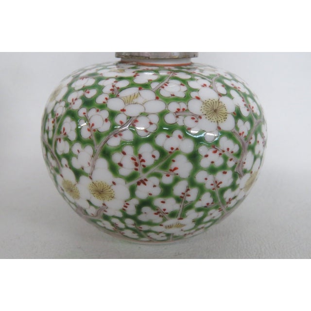 Cloisonne Enamel Sterling Lidded 3pc Vanity Set Empty Perfume Bottles Jar 5113b For Sale - Image 11 of 18