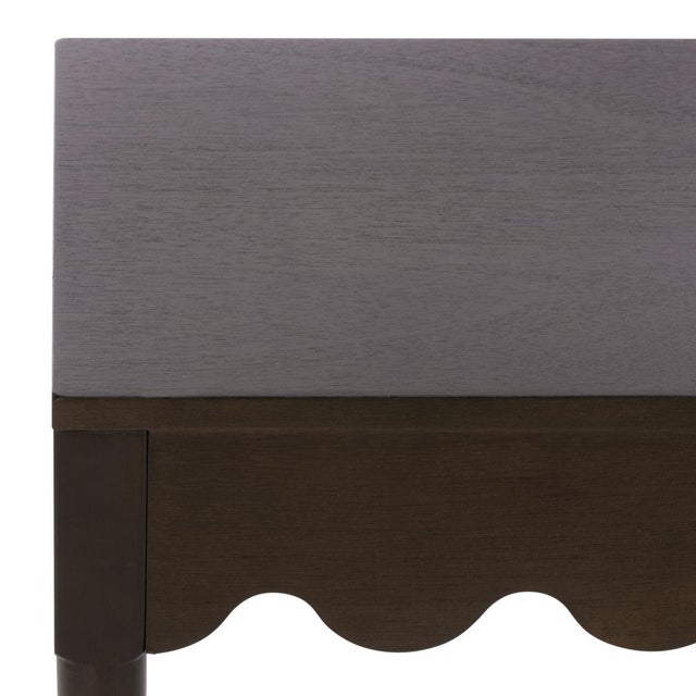 Spritely Home Neha Wavy Accent Table in Dark Chocolate For Sale - Image 4 of 8