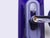 Blue Postmodern Blue Jill Sconces by Perry King and Santiago Miranda for Arteluce, 1980s, Set of 3 For Sale - Image 8 of 12