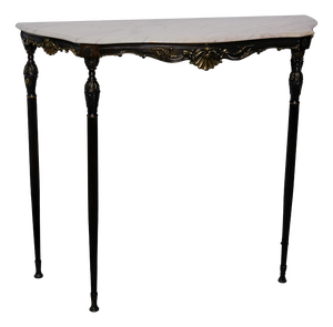 Bronze Console Table with Marble Top, Italy, 1950s