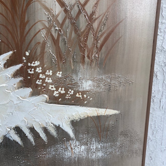 Tan 1980s Abstract Shell Painting by Lee Reynolds, Framed For Sale - Image 8 of 12