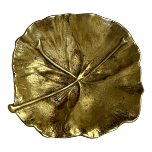 Vintage Mid Century Brass Ginkgo Leaf Dish From Virginia Metalcrafters