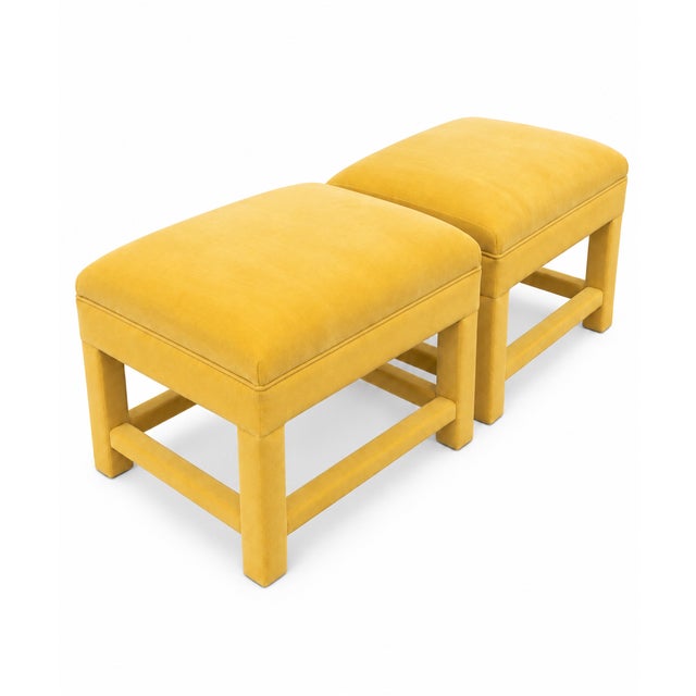 Modern Pair of Post Modern Parsons Ottomans For Sale - Image 3 of 5