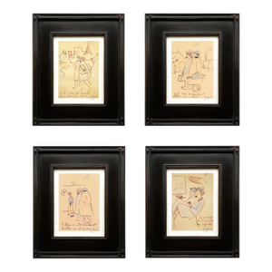 Pablo Picasso Trip to Paris Set of 4 Framed