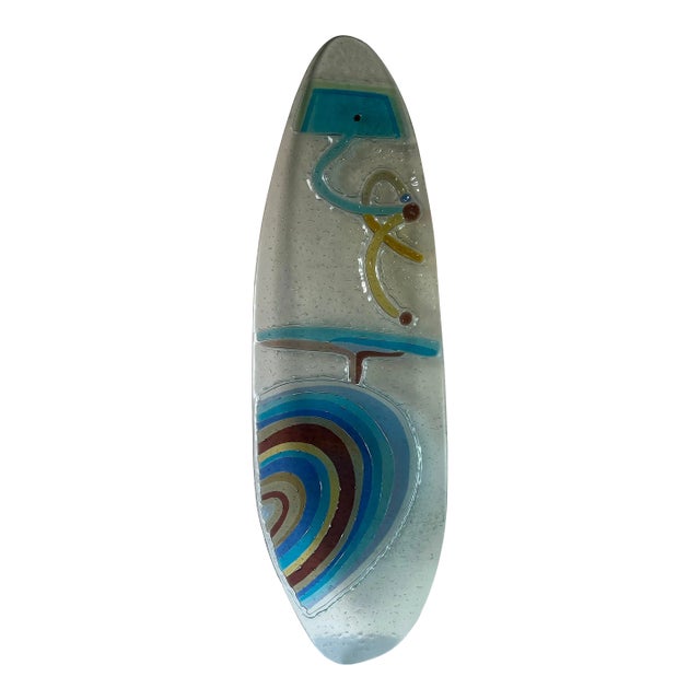 Vintage Art Glass Surf Board Sculpture/Sold For Sale