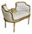 Ivory Reverie – French-Inspired Bench With Plush White Tufted Velvet, Ornate Damask Accents & Gilded Gold Leaf Details For Sale