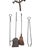 Antique Fireplace Tools Set Arts Crafts Artist Made Hand Forged Wrought Iron For Sale - Image 11 of 16