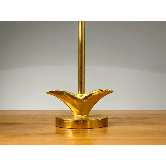 Gold French Sculptural Gilt Cast Metal Lamp from Fondica, 1980s For Sale - Image 8 of 11