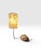 Vintage Mid-Century Modern Sculptural Natural Stone & Wrought Iron Table Lamp With Fibrous Shade For Sale - Image 10 of 10