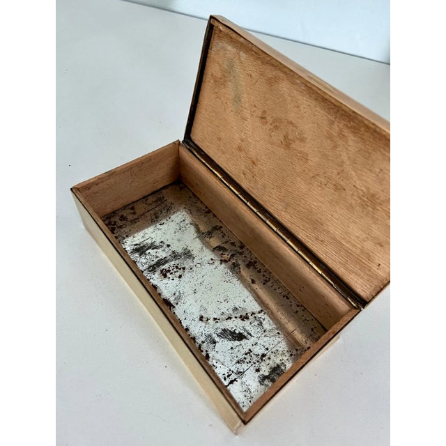 Yellow Brass Box with Yellow Guilloche and Enamel Detail For Sale - Image 8 of 10