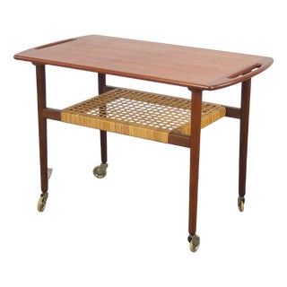 Teak Serving Trolley in the style of Johannes Andersen, 1960s For Sale