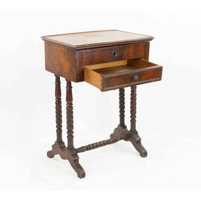 Wood Small Work Table with Mirror Inside, Italy, Early 20th Century For Sale - Image 7 of 10