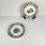 Set of three antique Sarreguemines U&C plates, hunting scene, circa 1850 - 19th century, black earthenware: The Doe,...