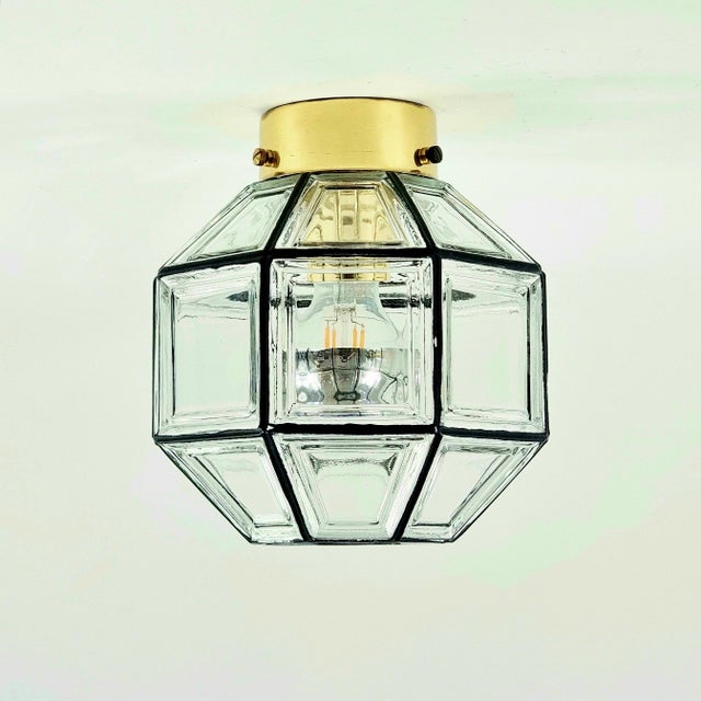 Mid-Century Modern Mid-Century Glass Flush Mount from Limburg, Germany, 1960s For Sale - Image 3 of 10