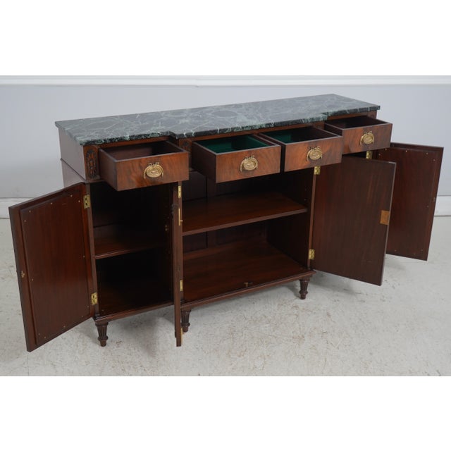 Traditional Vintage Cabinet Made Regency Marble Top Credenza For Sale - Image 3 of 18