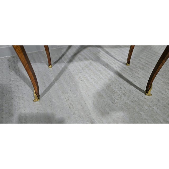 Wood French Marquetry Etagere Two Tier Table, 1880 For Sale - Image 7 of 14