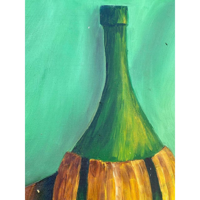 (4) Vintage original paintings on canvas with FREE SHIPPING Top right: features colorful glass vases and bowls; unframed...