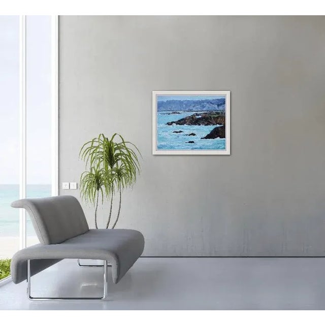 Quiet Places & Coastal Rocks — Modern Impressionist Coastal Oil Painting Original oil painting by L. Haas, 20 x 16 in...