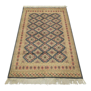 Bokhara Jaldar Rug 4’2” X 6’3” Gray Wool Tribal Hand-Knotted Oriental Carpet