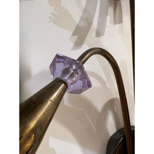 1940’s French Bronze with Amethyst Sconces - a Pair For Sale - Image 4 of 8