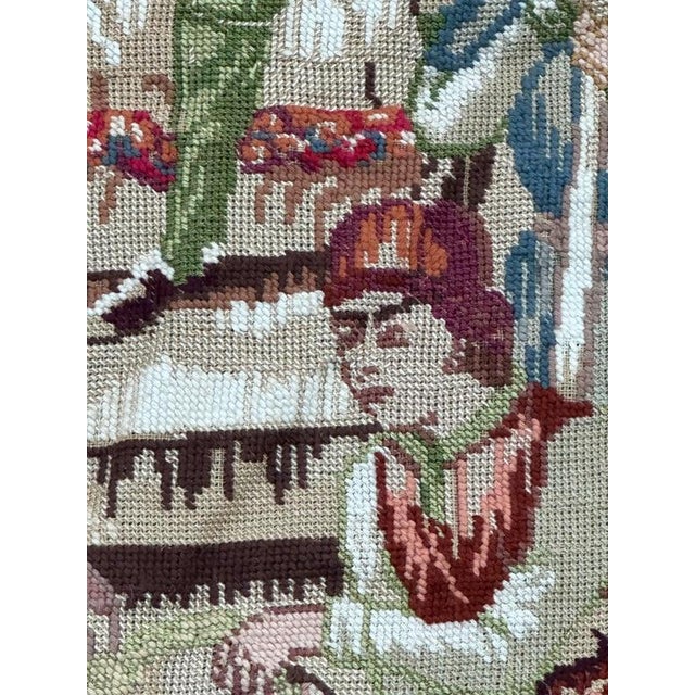 Vintage French Needlepoint Tapestry, 1970s For Sale - Image 6 of 18
