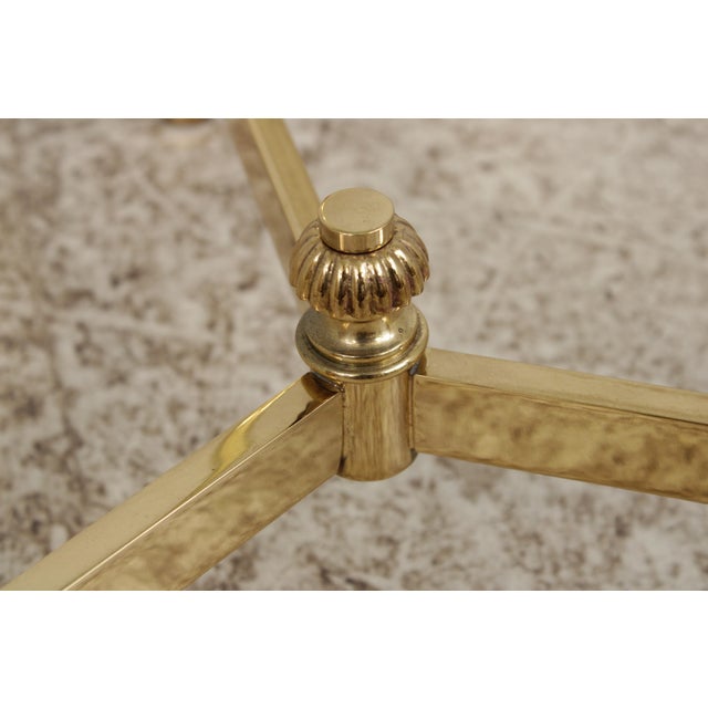 Pair of Brass & Glass Round End Tables For Sale - Image 11 of 14