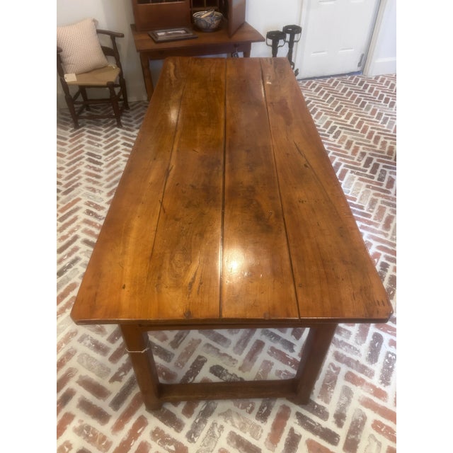 Wood Antique French Provincial Fruitwood Farmhouse Table For Sale - Image 7 of 12