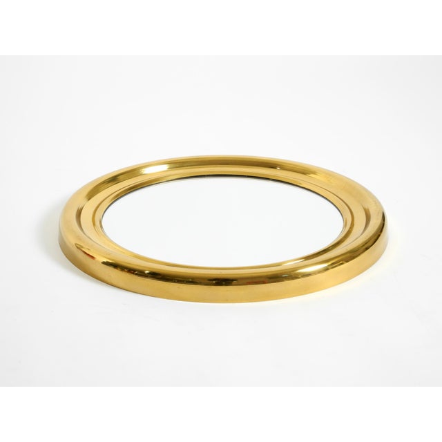 Italian Round Brass Mirror, 1960s For Sale - Image 4 of 13