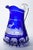 Traditional Mid 19th Century Cobalt Engraved and Cut Overlay Glass Pitcher For Sale - Image 3 of 7