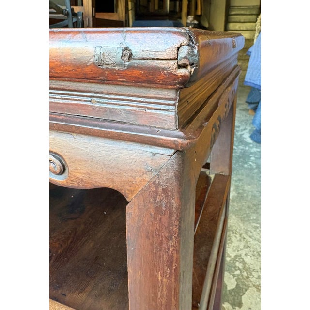 Antique Chinese Qing Dynasty 19thC Chow Tea Table Cracked Ice Motif For Sale - Image 9 of 12