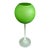 Murano Carlo Moretti 1960s Satinato Handblown Green Stemmed Vase-10.5" H-Italy For Sale