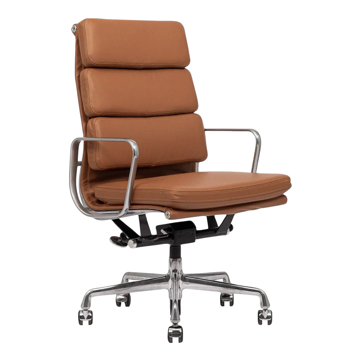 Herman Miller Eames Tall Brown Leather Desk Chair Soft Pad Chairish