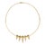 Stylish vintage Frnech import emerald & diamond spike necklace crafted in 14k yellow gold (circa 1980s). 89 diamonds total...