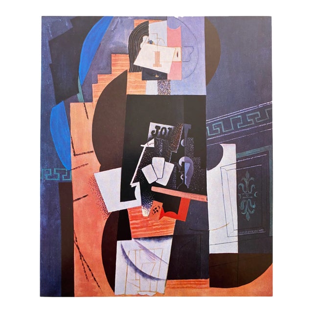 Pablo Picasso Vintage 1955 First Edition Cubist Lithograph Print " Card Player " 1913/1914 For Sale