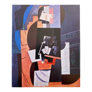 Pablo Picasso Vintage 1955 First Edition Cubist Lithograph Print " Card Player " 1913/1914