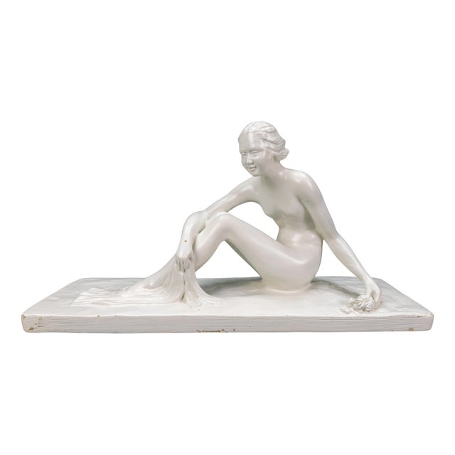 Mid-Century White Ceramic Figurative Sculpture, ca. 1950s For Sale
