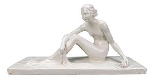 Mid-Century White Ceramic Figurative Sculpture, ca. 1950s