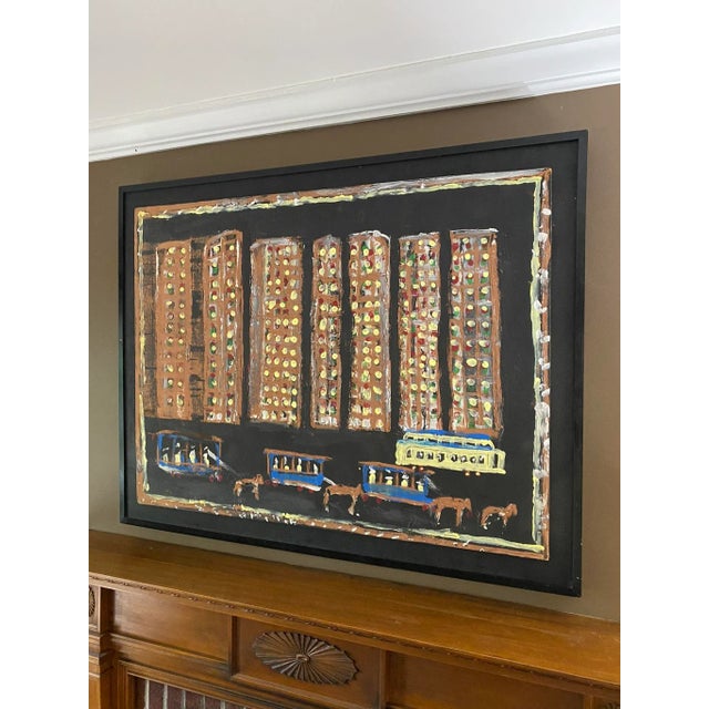 Brown Jimmy Lee Sudduth “Horse-Drawn Streetcar” New Orleans Painting For Sale - Image 8 of 12