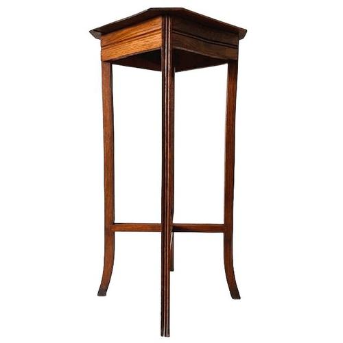 Wood Antique Pedestal Brocante Plant Table in Oak, 1890s For Sale - Image 7 of 7