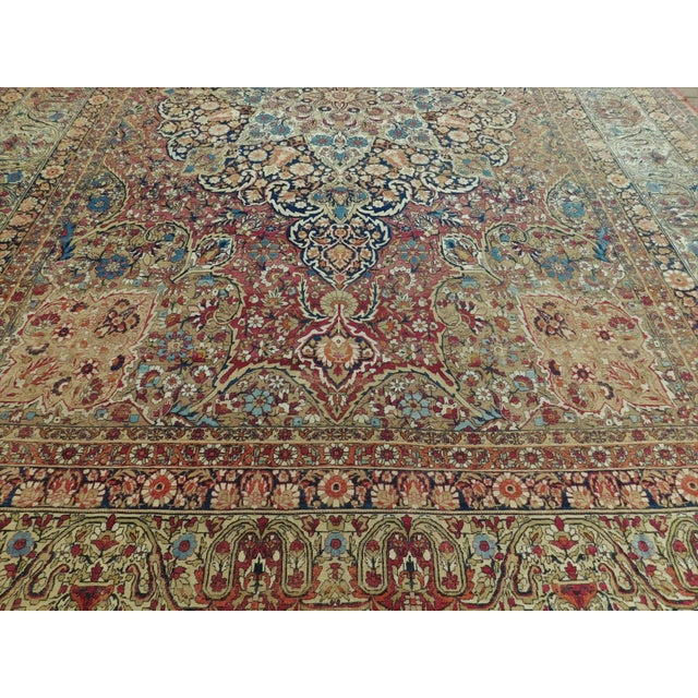 Textile 1900s Antique Persian Kerman Lavar Rug- 12′ × 17′10″ For Sale - Image 7 of 13