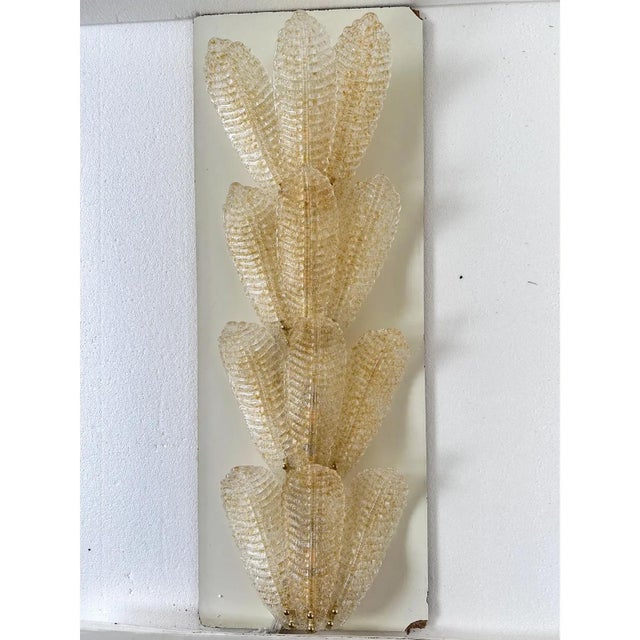 Huge Scenographic Wall Sconce in Amber Graniglia Leaves Murano Glass by Simoeng For Sale - Image 4 of 7